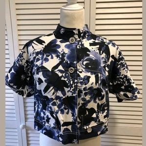 St. John SZ S Collection Floral Print Button Up